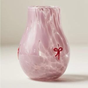 Anthropologie Valentines Icon Confetti Vase | Pink Bow | NIB